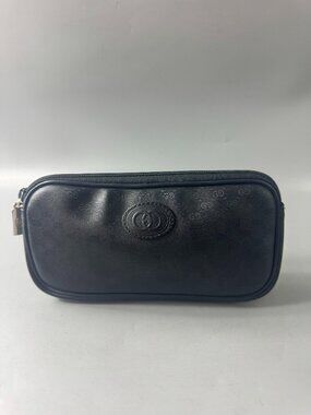 Vintage Gucci Micro GG Black Coated Canvas Pouch